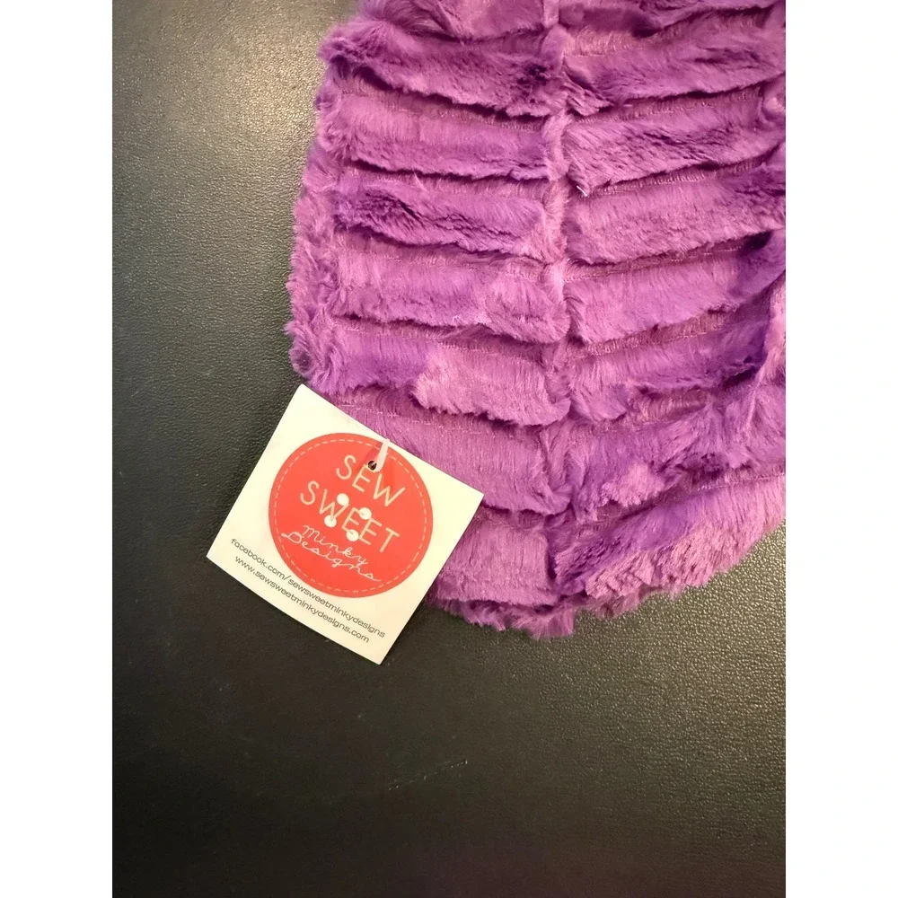 Sew Sweet Minky Designs Travel Neck Pillow Cover Purple Plush Luxury Cozy NEW